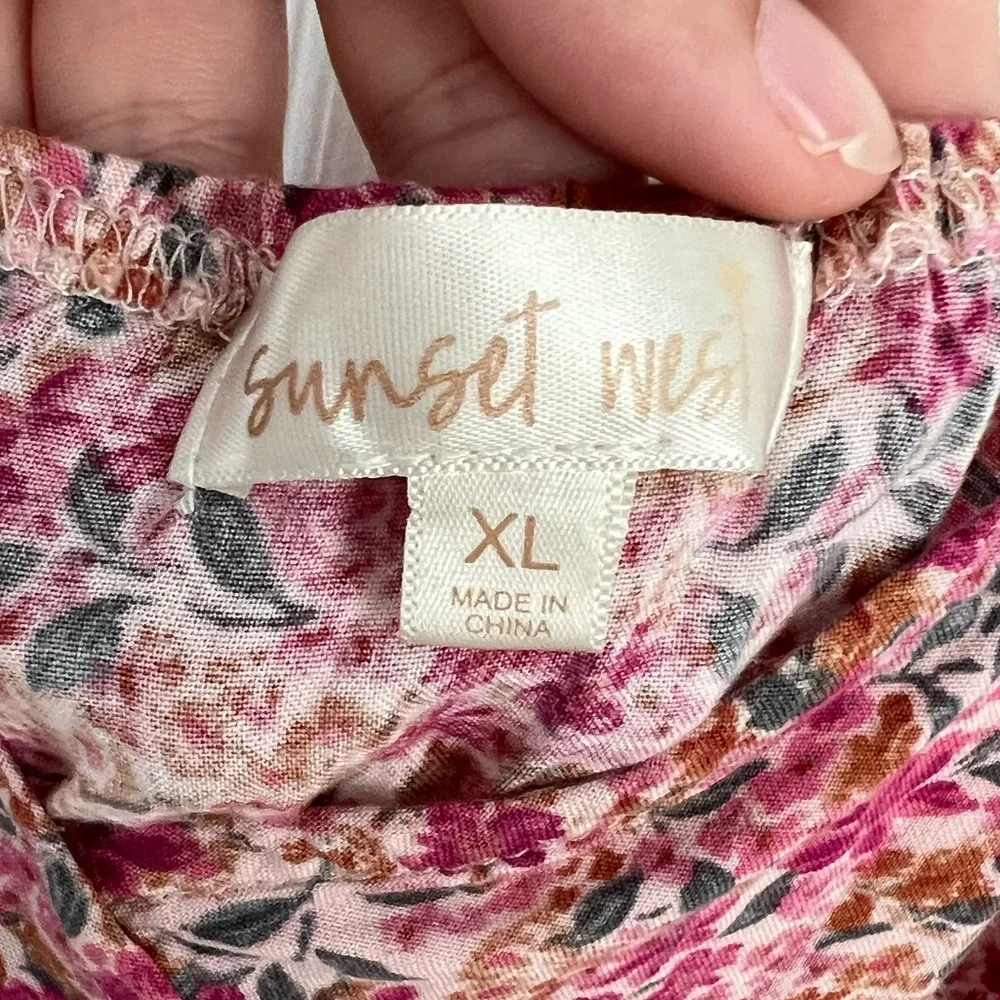Sunset West Girls X-Large Floral‎ Rayon Sleeveless Maxi Dress